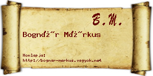 Bognár Márkus névjegykártya